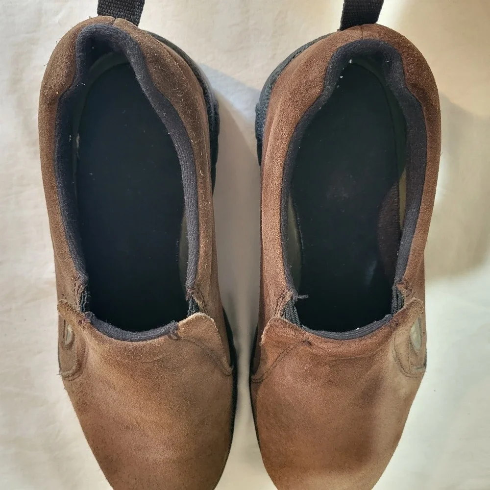 Roper Mens Brown Suede Slip On Casual Shoes Size 10
